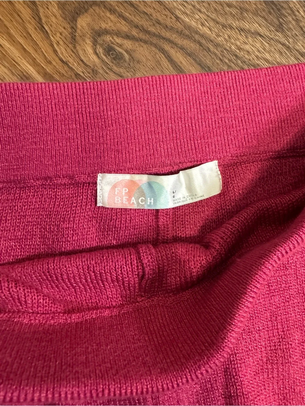 2 Pair of Free People Beach Knit Shorts in Green & Berry High-Rise Boho Sz. L - Picture 6 of 6